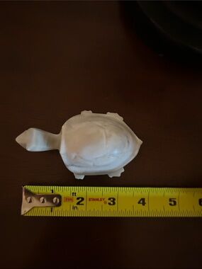 White Ceramic Turtle Figurine Decorative Accent
